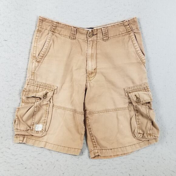 Levi Strauss Signature Authentics Cargo Shorts Mens 32 Khaki Tan Casual Pockets - Picture 1 of 15